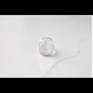 .925 Sterling Silver Moonstone Ring - size 8